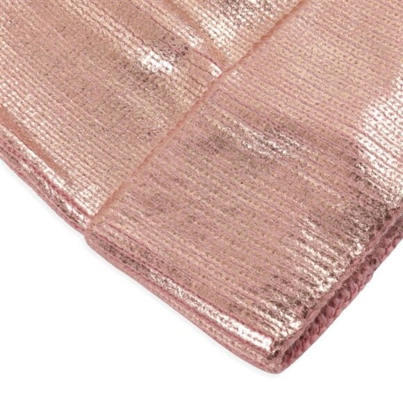 PINK METALLIC WINTER BEANIE - Picture 2 of 2